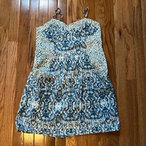 Mossimo Supply Co. Blue and White Mini Dress